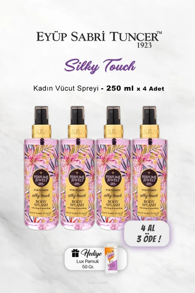 4 AL 3 ÖDE Eyüp Sabri Tuncer Vücut Spreyi Silky Touch 250 ml, Pamuk Hediyeli ürün görseli