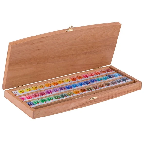 Supertrend White Nights Tam Tablet Sulu Boya Seti 48 Renk Lüks Kayın Ahşap Kutu ürün görseli 1