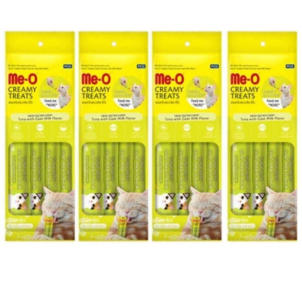 Me-O Creamy Treats Ton Balığı ve Keçi Sütlü Ek Besin ve Kedi Ödülü 4x15gr (4 Adet) ürün görseli 1