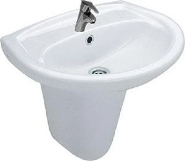 Serel Begonya 40x51 cm Yarım ayaklı Lavabo (Batarya Delikli) 2841T+2822