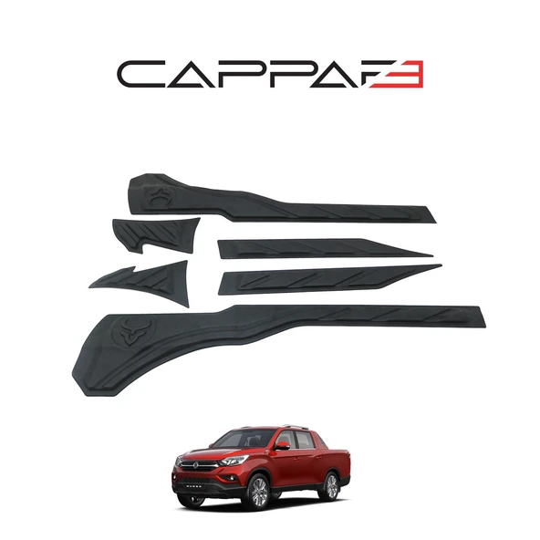 Ssangyong Musso 2018-2021 Yıl Aralığı Uyumlu Yarasa Kapı Kaplama 6 Parça - Resim 4