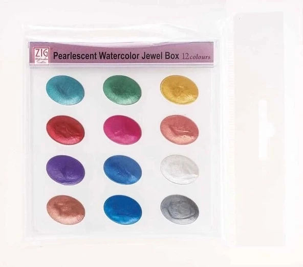 Supertrend Pearlescent Watercolor Jewel Box Sedefli Tablet Sulu Boya Seti 12 Renk ürün görseli