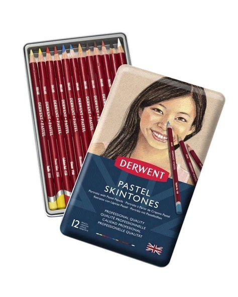 Supertrend Pastel Pencil Skintones Teneke Kutu Pastel Boya Kalem Seti 12 Renk Ten Renkleri ürün görseli 1