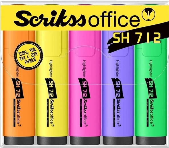 Supertrend Office Highlighter Fosforlu İşaretleme Kalemi Seti 5 Renk ürün görseli 1