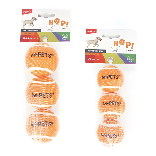 M-Pets Hop Tennis Topu Turuncu 5cm 3lü Set - 3