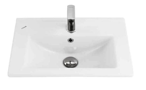 Creavit Su 55 cm Mobilya Dolap Uyumlu Etajerli Lavabo SU055 ürün görseli 1