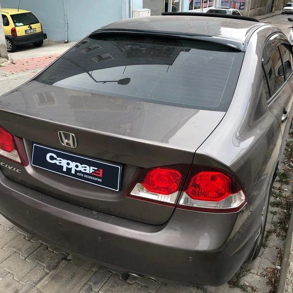 Honda Civic 2006-2012 Yıl Aralığı Uyumlu Arka Cam Üstü Spoyler İnce Model - 7