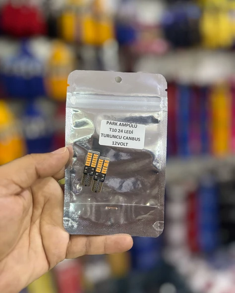 Oto 24LED Ampul 2'li Set, T10 Model 12V Beyaz-Mavi-Turuncu Işık, Fren, Park, Sinyal ve Geri Vites Lambası - Resim 6