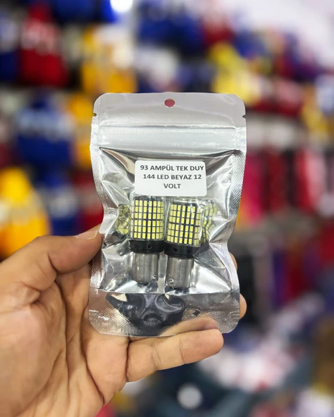 Oto 144LED Ampul 2'li Set, 93M 12V Tek Duy Beyaz Işık, Fren, Park, Sinyal Ampulleri - Resim 8