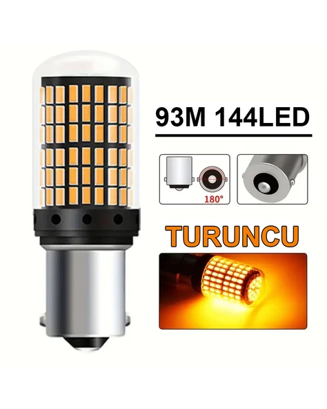 Oto 144LED Ampul 2'li Set, 93M 12V Tek Duy Beyaz Işık, Fren, Park, Sinyal Ampulleri - Resim 3