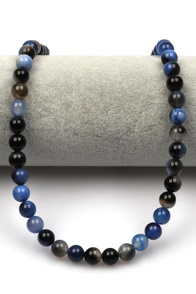 Mavi Akik Doğaltaş Dizi 8 mm Küre Kesim - Resim 2