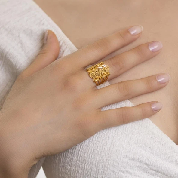 Yiğitbaşı Gold 22 Ayar Fancy Dorika Yüzük 3063