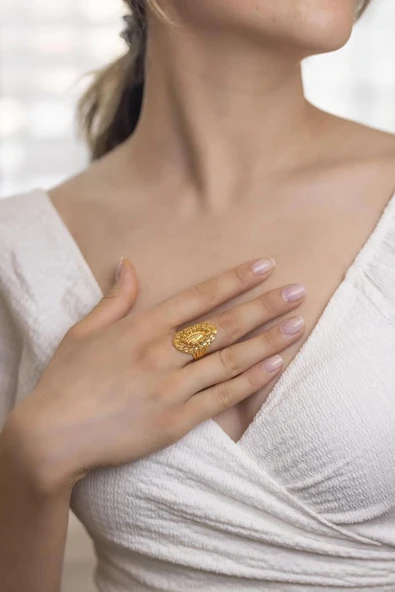 Yiğitbaşı Gold 22 Ayar Fancy Dorika Yüzük (3011) - 2