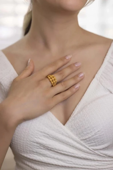 Yiğitbaşı Gold 22 Ayar Fancy Dorika Yüzük - Resim 2