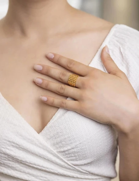 Yiğitbaşı Gold 22 Ayar Fancy Dorika Yüzük - 2