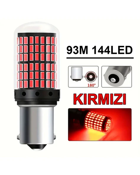 Oto 144LED Ampul 2'li Set, 93M 12V Tek Duy Beyaz Işık, Fren, Park, Sinyal Ampulleri - Resim 2
