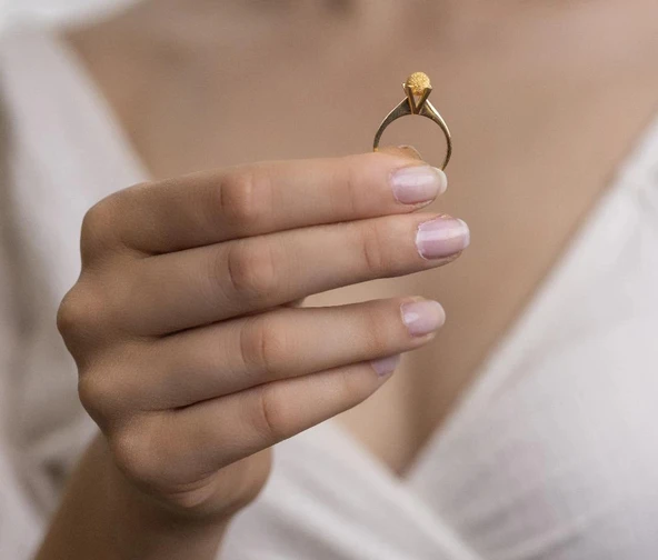 Yiğitbaşı Gold 22 Ayar Dorika Tektaş Yüzük ürün görseli 1