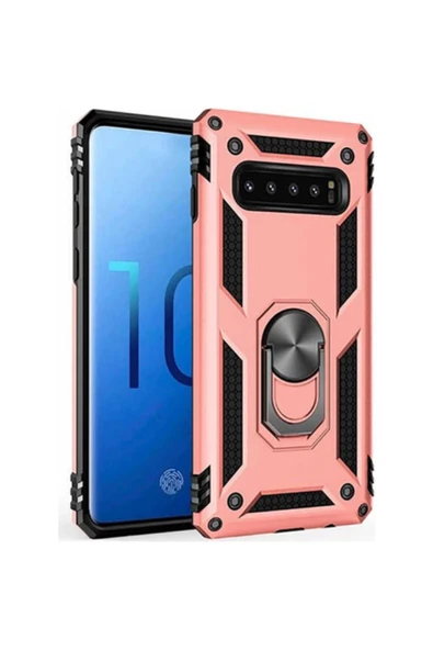 zore Samsung Galaxy S10 Uyumlu Kendinden Standlı Mıknatıslı Silikon Kılıf ürün görseli