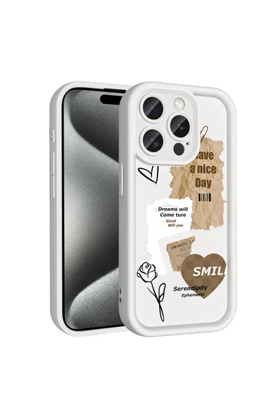 KILIFTECH Apple iPhone 15 Pro Max Kılıf Kamera Korumalı Baskılı Arka Yüzey  Klas Kapak - 3