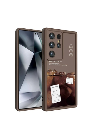 GNG HOME Galaxy S24 Ultra Kılıf Kamera Korumalı Baskılı Arka Yüzey Zore Klas Kapak - Beyaz - Resim 3