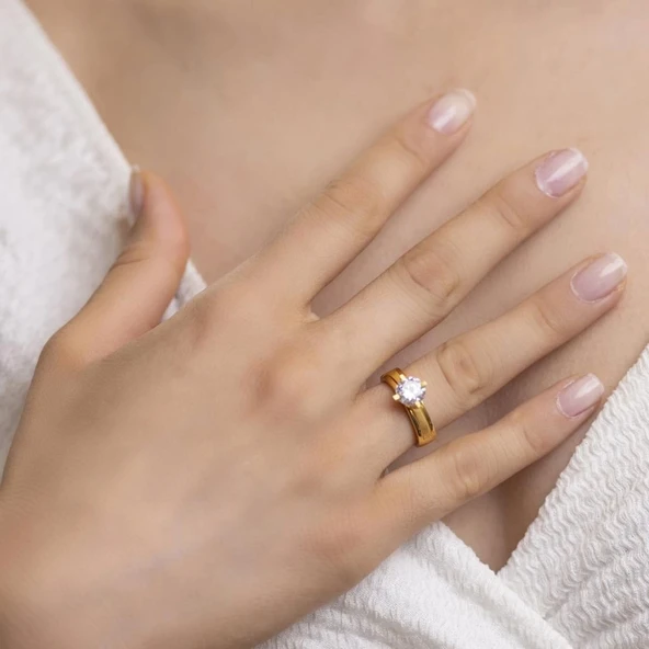 Yiğitbaşı Gold 22 Ayar Tektaş Yüzük 3234 ürün görseli 1