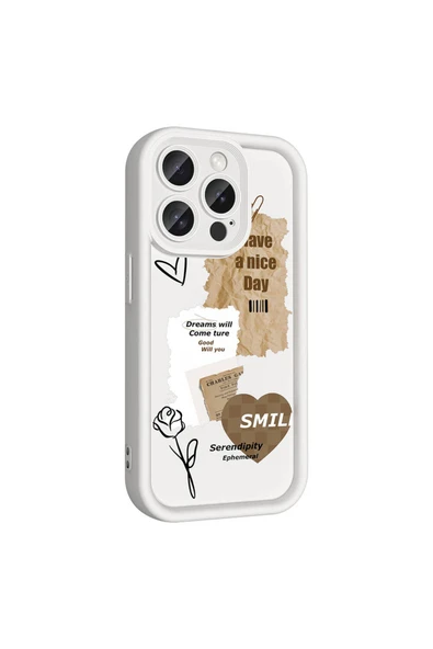 KILIFTECH Apple iPhone 15 Pro Max Kılıf Kamera Korumalı Baskılı Arka Yüzey  Klas Kapak