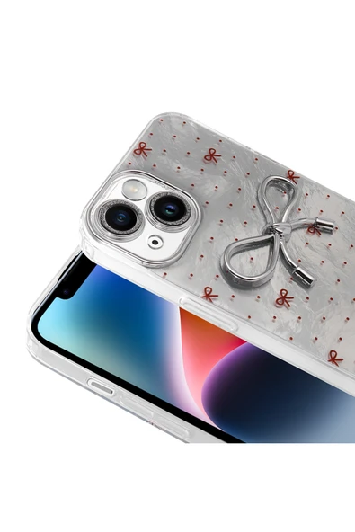 batuteknoloji Apple iPhone 14 Kılıf Kamera Korumalı Figürlü Zore Ponti Silikon Kapak - Resim 3