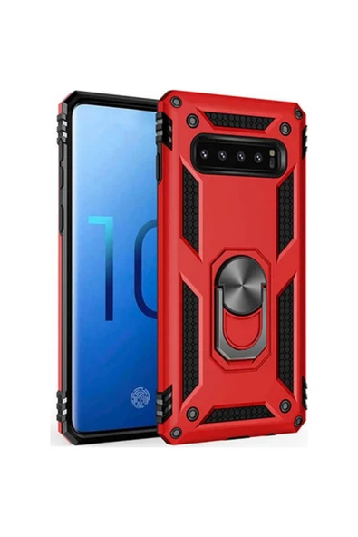 Hasırcı Grup Zore Samsung Galaxy S10 Uyumlu Kendinden Standlı Mıknatıslı Silikon Kılıf Siyah ürün görseli