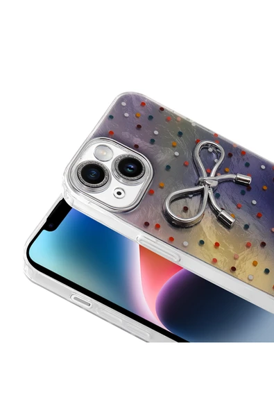 batuteknoloji Apple iPhone 15 Kılıf Kamera Korumalı Figürlü Zore Ponti Silikon Kapak - Resim 3