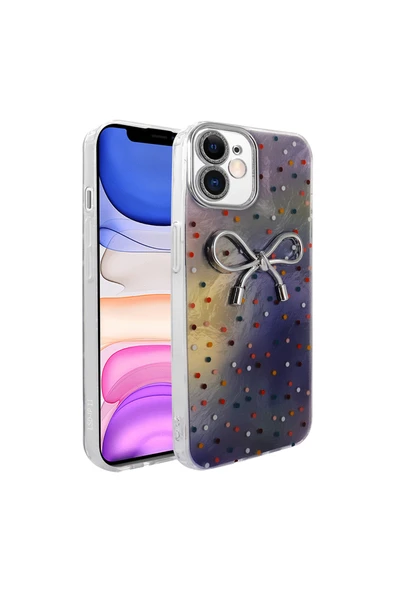 Vipfoni PRStoRe ile uyumlu iPhone 11 Kılıf Kamera Korumalı Figürlü Zore Ponti Silikon Kapak Lila StoreP ürün görseli