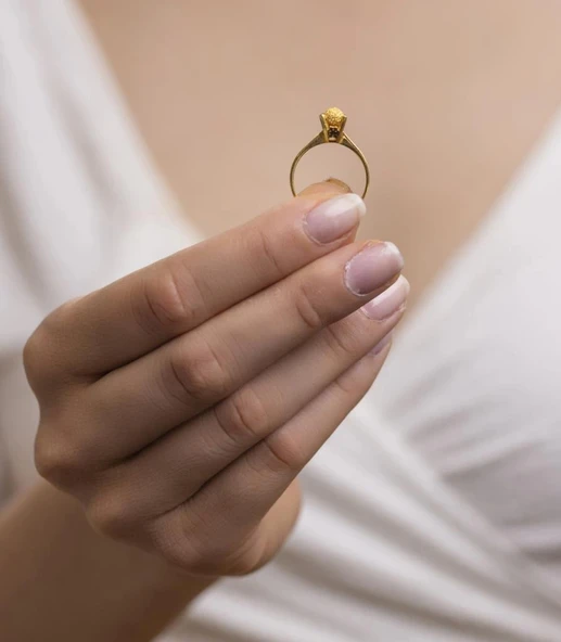 Yiğitbaşı Gold 22 Ayar Dorika Tektaş Yüzük ürün görseli 1