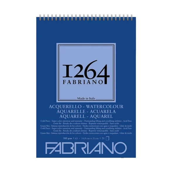 Supertrend 1264 Watercolour Pad Üstten Spiralli Sulu Boya Defteri 300 gr. A5 20 yaprak