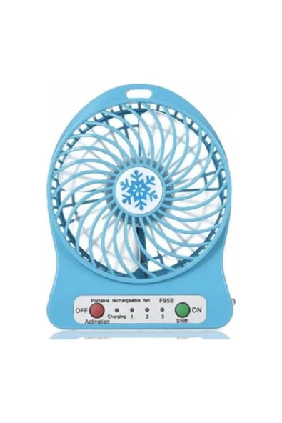 Vip-Aksesuar Şarjlı Mini Vantilatör Masa Üstü 3 Kademeli Usb Mini Fan