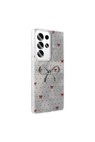 Zeyline Galaxy S24 Ultra Kılıf Kamera Korumalı Figürlü Zore Ponti Silikon Kapak - Beyaz - Resim 3