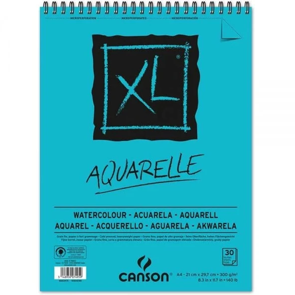 Supertrend XL Aquarelle Spiralli Sulu Boya Defteri Blok 300 gr. A4 30 Sayfa