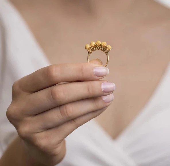 Yiğitbaşı Gold 22 Ayar Dorika Beştaş Yüzük 3170