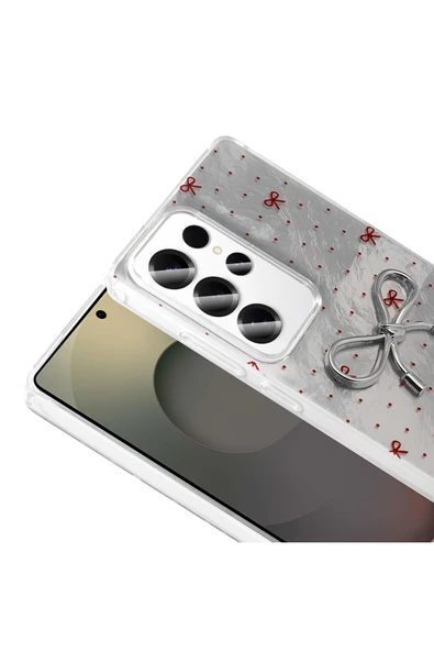 Zeyline Galaxy S24 Ultra Kılıf Kamera Korumalı Figürlü Zore Ponti Silikon Kapak - Beyaz - Resim 4