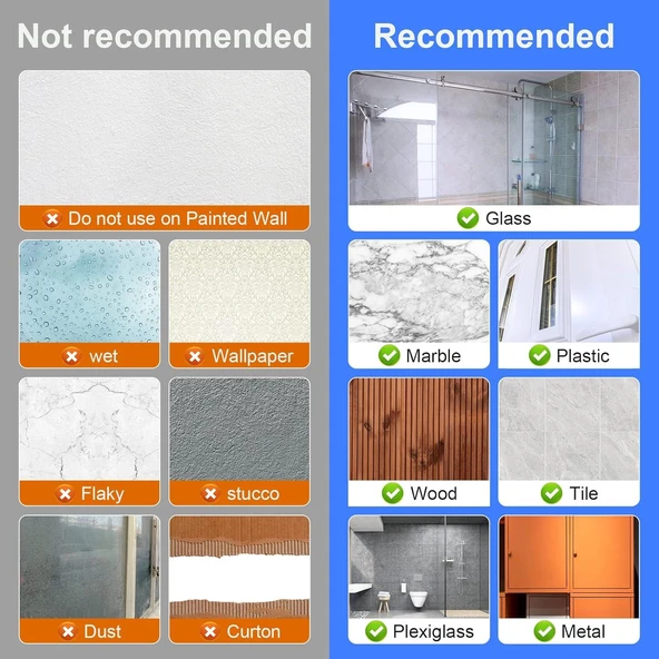 3B Trend 8 Adet Süpürge Tutucu Duvar Kendinden Yapışkanlı Duvar Delme Gerektirmez Tutucu (Beyaz) - Resim 6