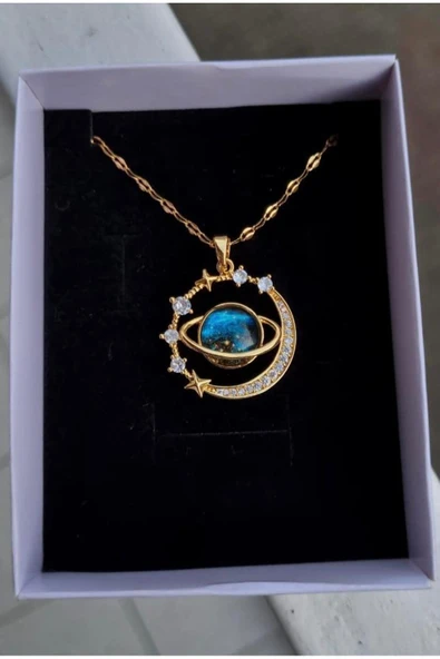 Vipfoni Yıldız Galaksili Çelik Kolye ürün görseli