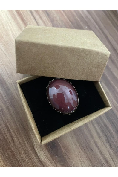 Vipfoni Amatist Taşlı Gümüş Renk Büyük Doğal Taş Yüzük El Yapımı