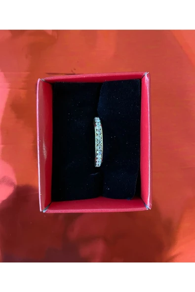 Vipfoni Tam Tur Gümüş Renk Zirkon Taşlı Alyans Ve Tek Taş Yüzük - Resim 3