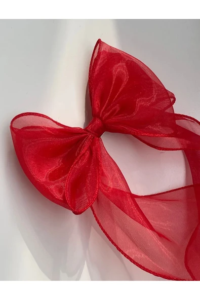 Vipfoni Organze Uzun Kuyruklu Fiyonk Otomatik Toka - Resim 2