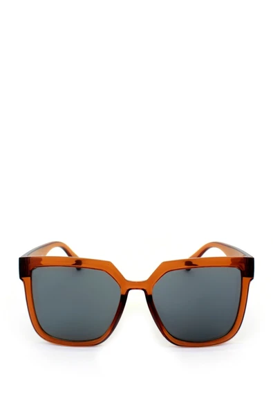 Vipfoni Siyah Camlı Büyük Kare Güneş Gözlüğü - Açık Kahverengi ürün görseli