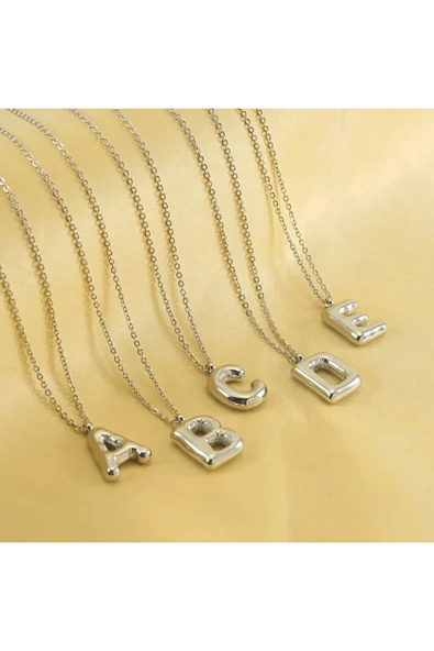 Vipfoni Özel Kutusunda Çelik Balon Harf Kolye - M - Resim 3