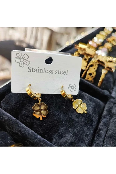 Vipfoni Çelik Yonca Küpe ürün görseli