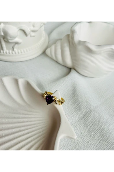 Vipfoni Sıralı Kalp Detaylı Model Kalp Yüzük - Resim 2