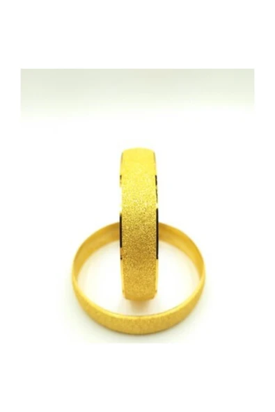 Vip-Aksesuar Altın Kaplama Kumlu Desen Bilezik 2 cm ürün görseli