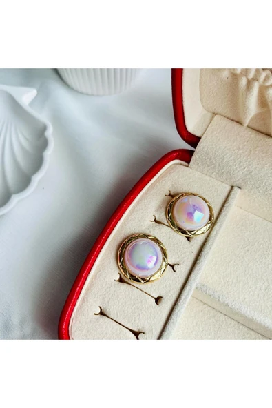 Vipfoni Sedefli Düğme Model Çelik Küpe ürün görseli