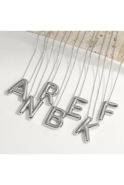 Vipfoni Özel Kutusunda Çelik Balon Harf Kolye - H - Resim 2