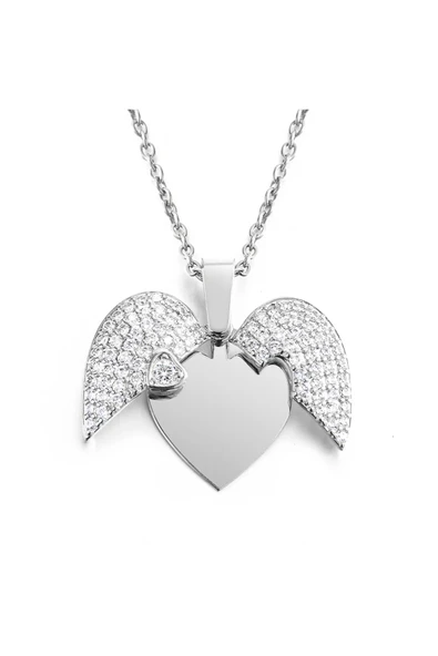 Vipfoni Özel Açılıp Kapanabilen Zirkon Taşlı Kalp Kolye - Resim 2